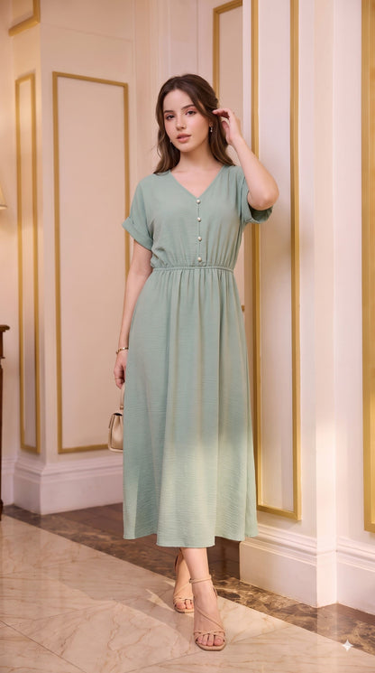 Rochie lungă cu mâneci tip kimono – Verde Mentă